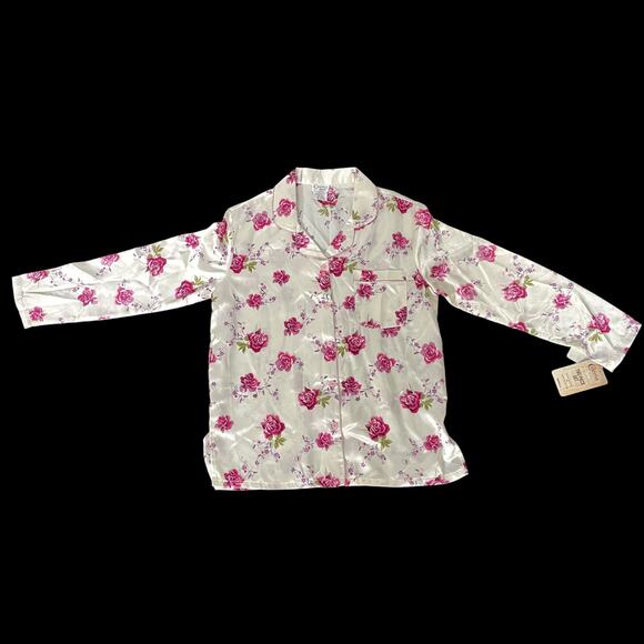 Vintage Cinema Etoile Pajama Set Women Small Floral 2 Piece Silky NOS Tags READ - Picture 2 of 16